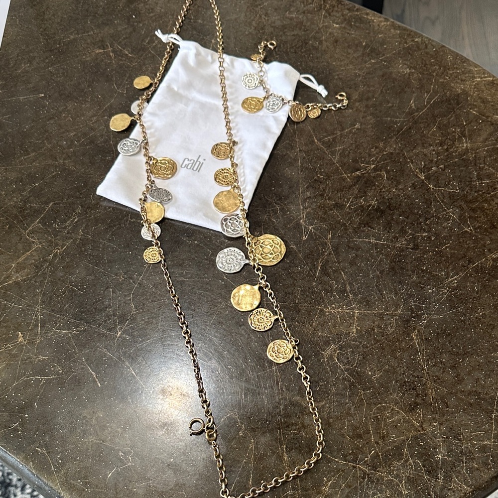 CAbi Dual-Tone Coin Necklace